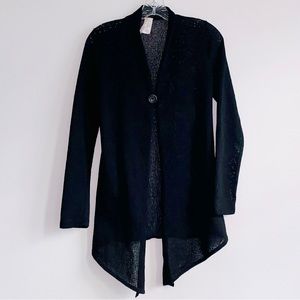 Girl Talk Womens Light Weight Cardigan in Black Sz Small/Medium chk measurements